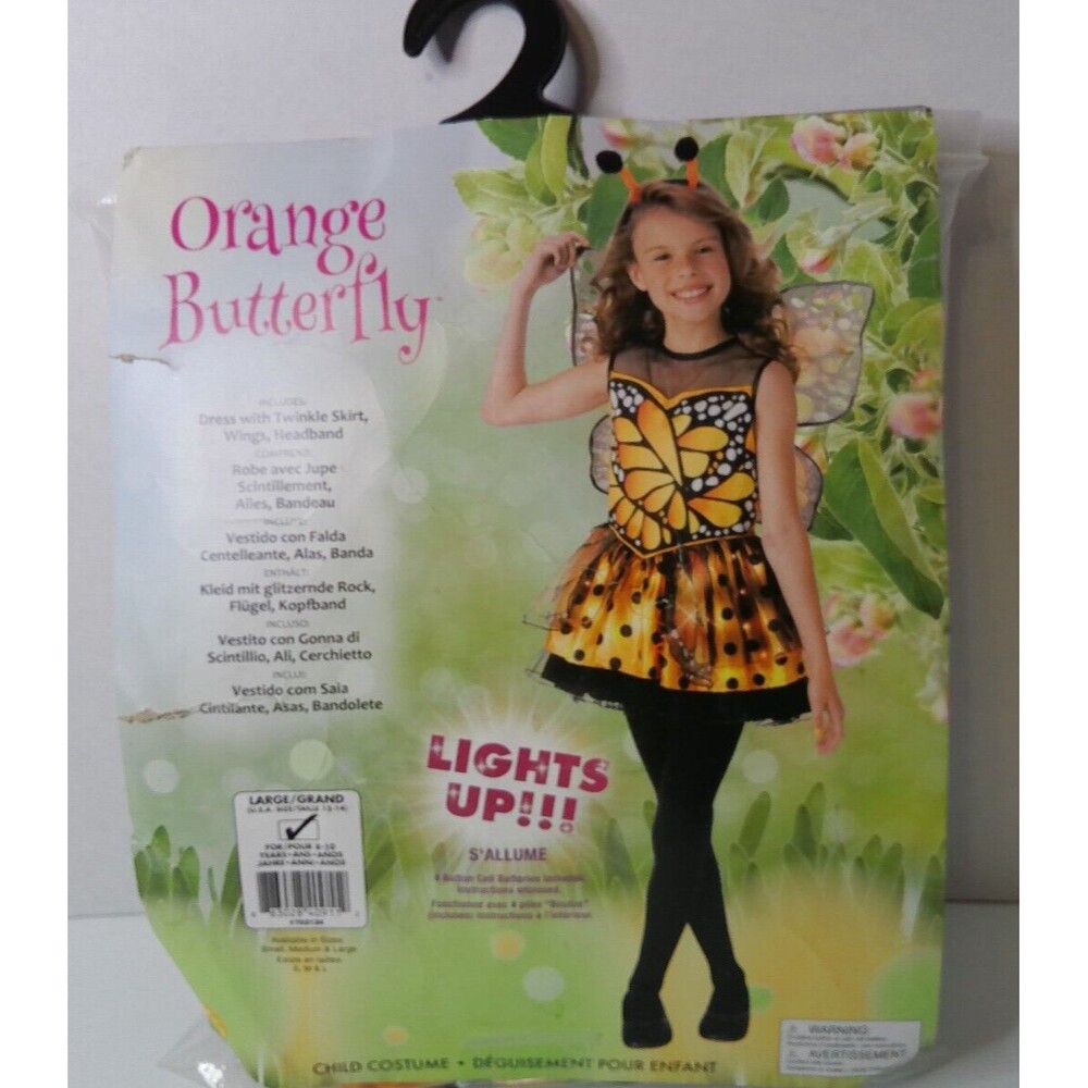 Rubies Orange Butterfly Large 12-14 Kids